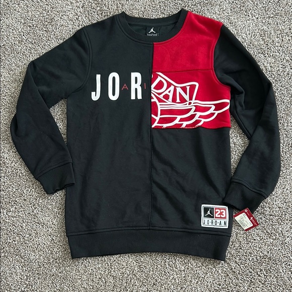Jordan Black and Red Logo Sweatshirt - Picture 1 of 8